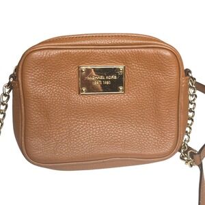 Michael Kors Crossbody‎ Bag Leather Camera Bag Chain Strap Brown Small